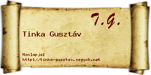 Tinka Gusztáv névjegykártya